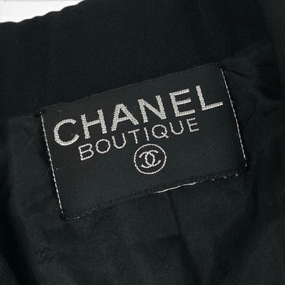 Chanel CC Button Asymmetrical Jacket CC Vintage Blazer Black — view 8