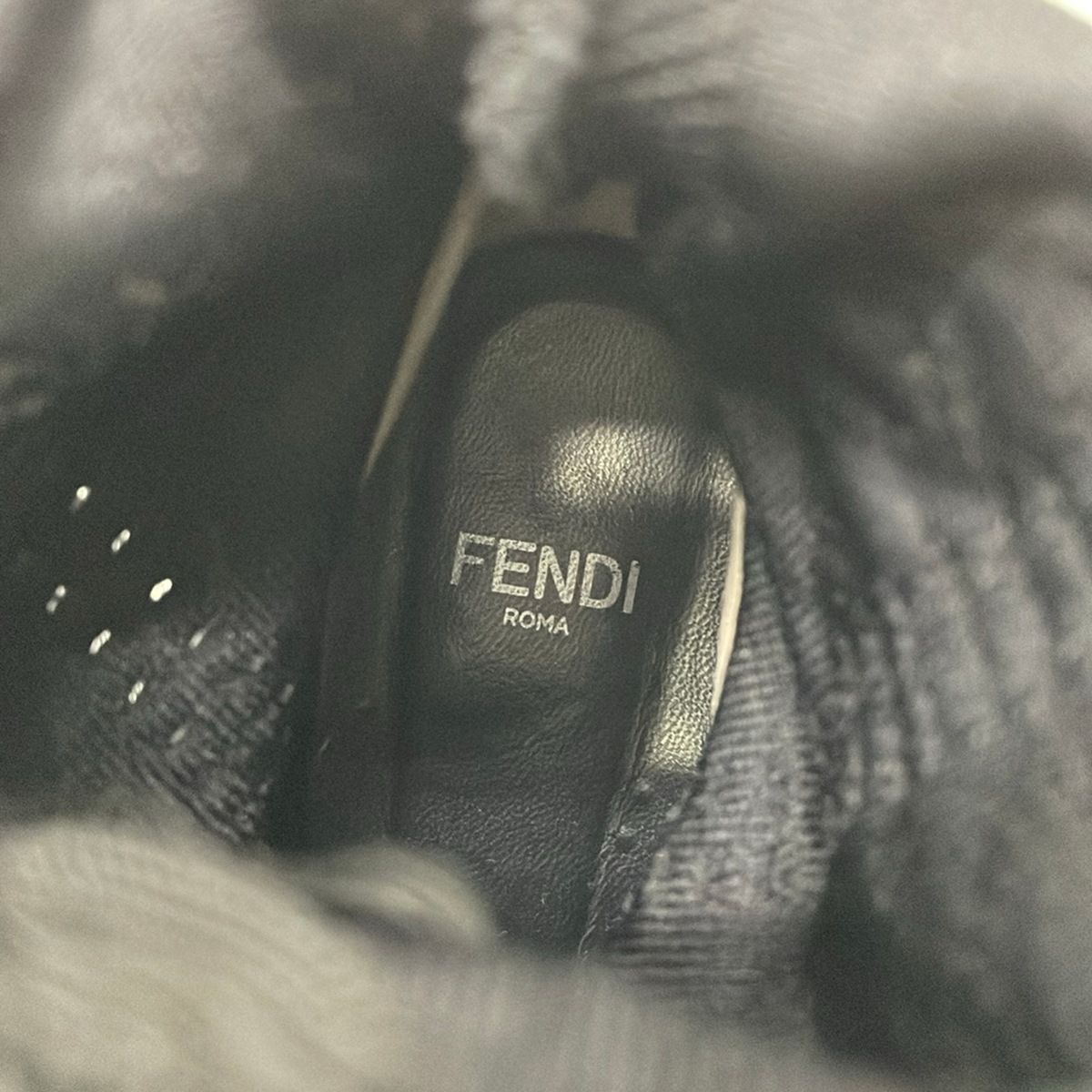 Fendi Short Boots Black Khaki Gray Beige Zucca Pattern — view 5
