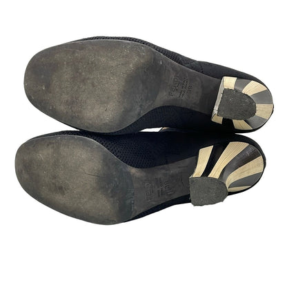 Fendi Short Boots Black Khaki Gray Beige Zucca Pattern — view 4