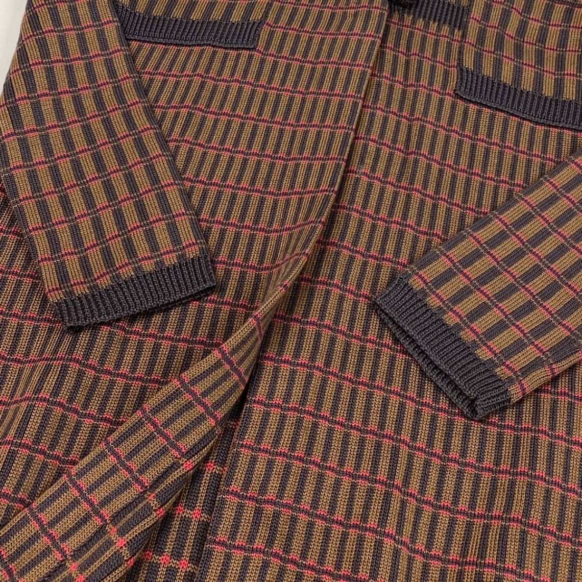 Prada Knit Dress Plaid Multicolor Silk 40 — view 5