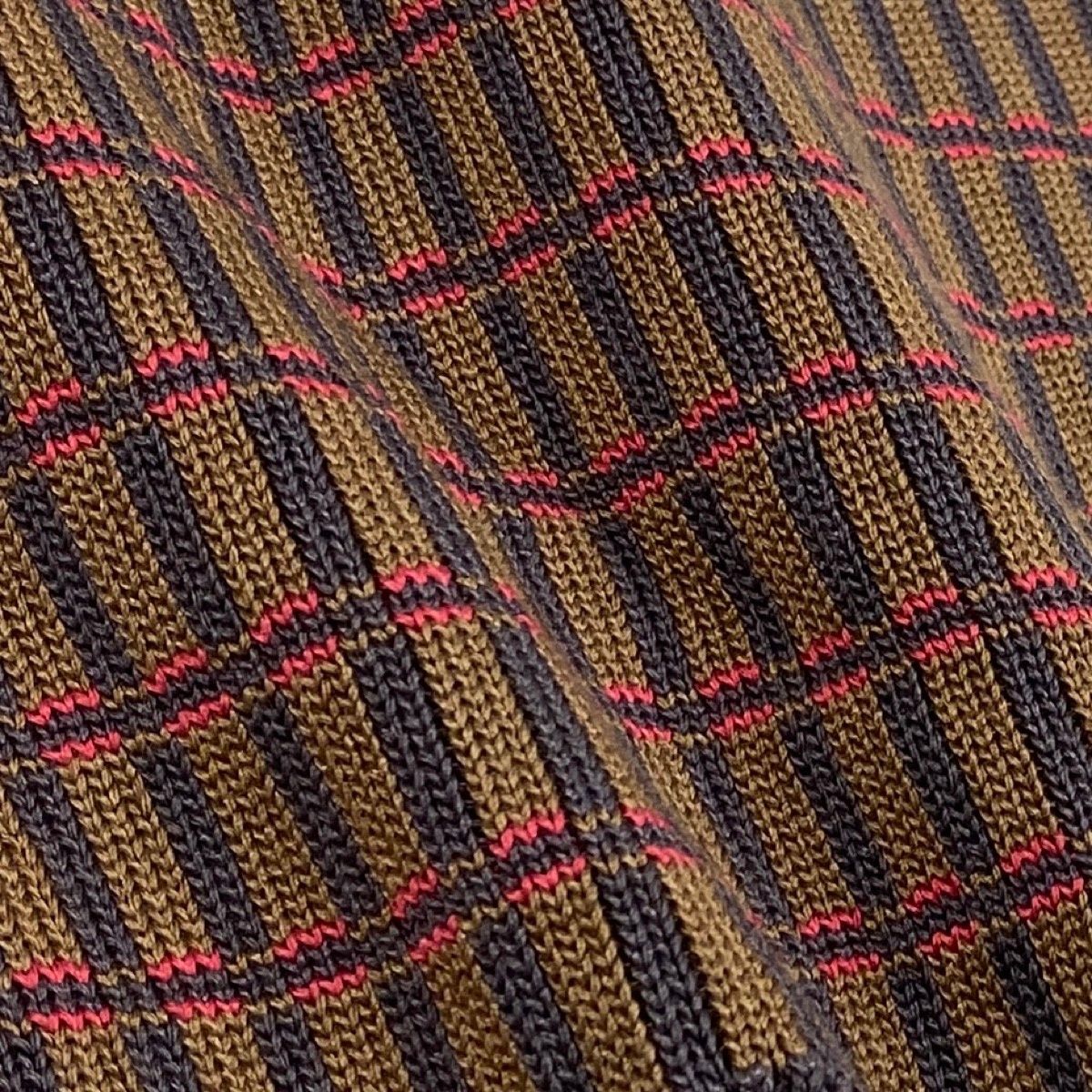 Prada Knit Dress Plaid Multicolor Silk 40 — view 6