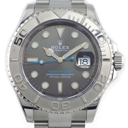 Rolex Watch Yacht Master 40 Slate Dial Date Luminous Hands Index Rotating Bezel