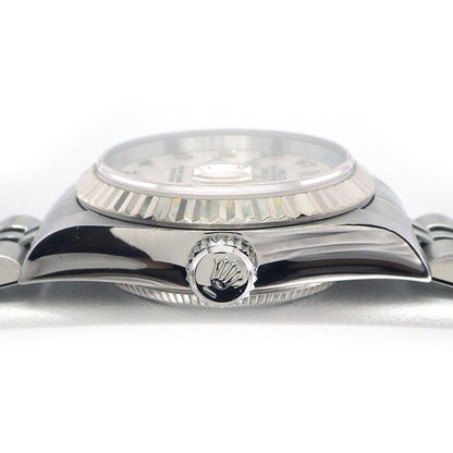 Rolex Watch Datejust Ivory Computer Dial Carving Date 18k White Gold SS — view 2