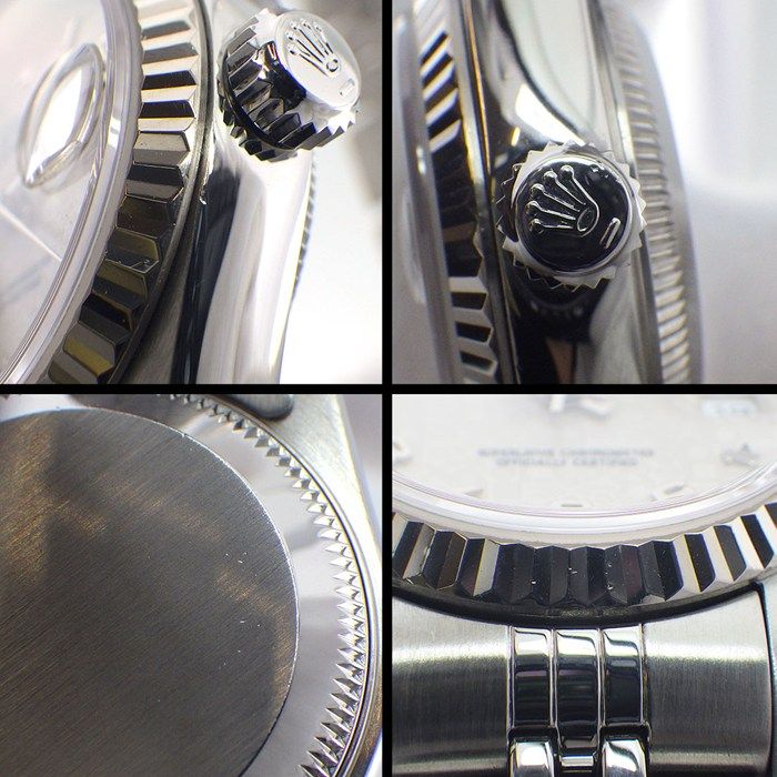 Rolex Watch Datejust Ivory Computer Dial Carving Date 18k White Gold SS — view 6