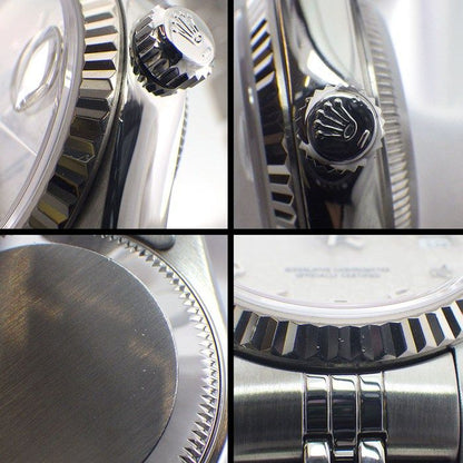 Rolex Watch Datejust Ivory Computer Dial Carving Date 18k White Gold SS — view 6