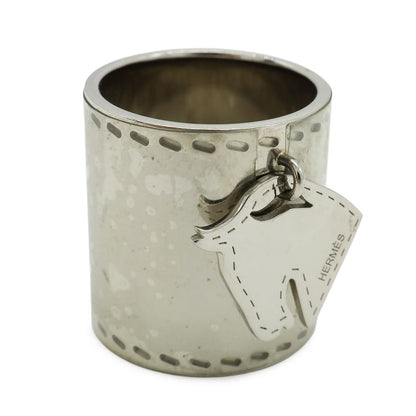 Hermes Cheval Scarf Ring Horse Motif Metal Silver — view 3