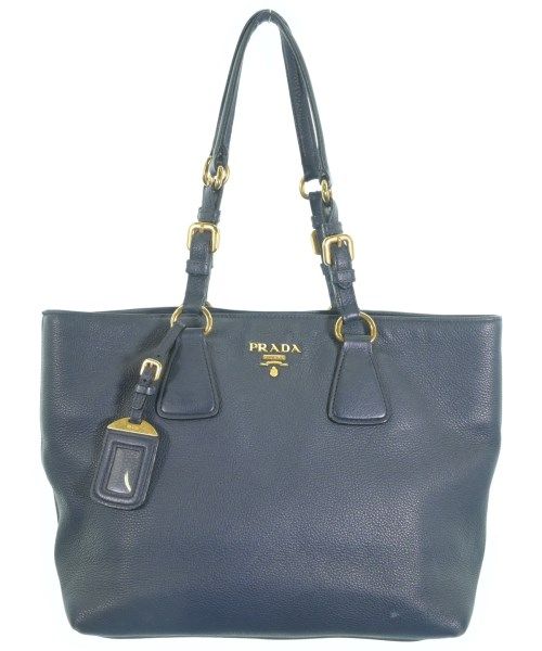 Prada Leather Tote Bag Navy
