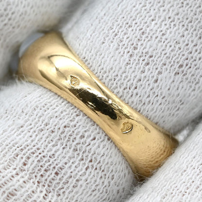 Van Cleef & Arpels Ring Shell Diamond Vintage Pearl White Yellow Gold 750 — view 4