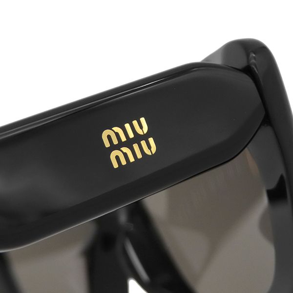 Miu Miu Sunglasses Ciel Square Shape 56 16 Acetate Black Gray Lens Logo Eyewear — view 5
