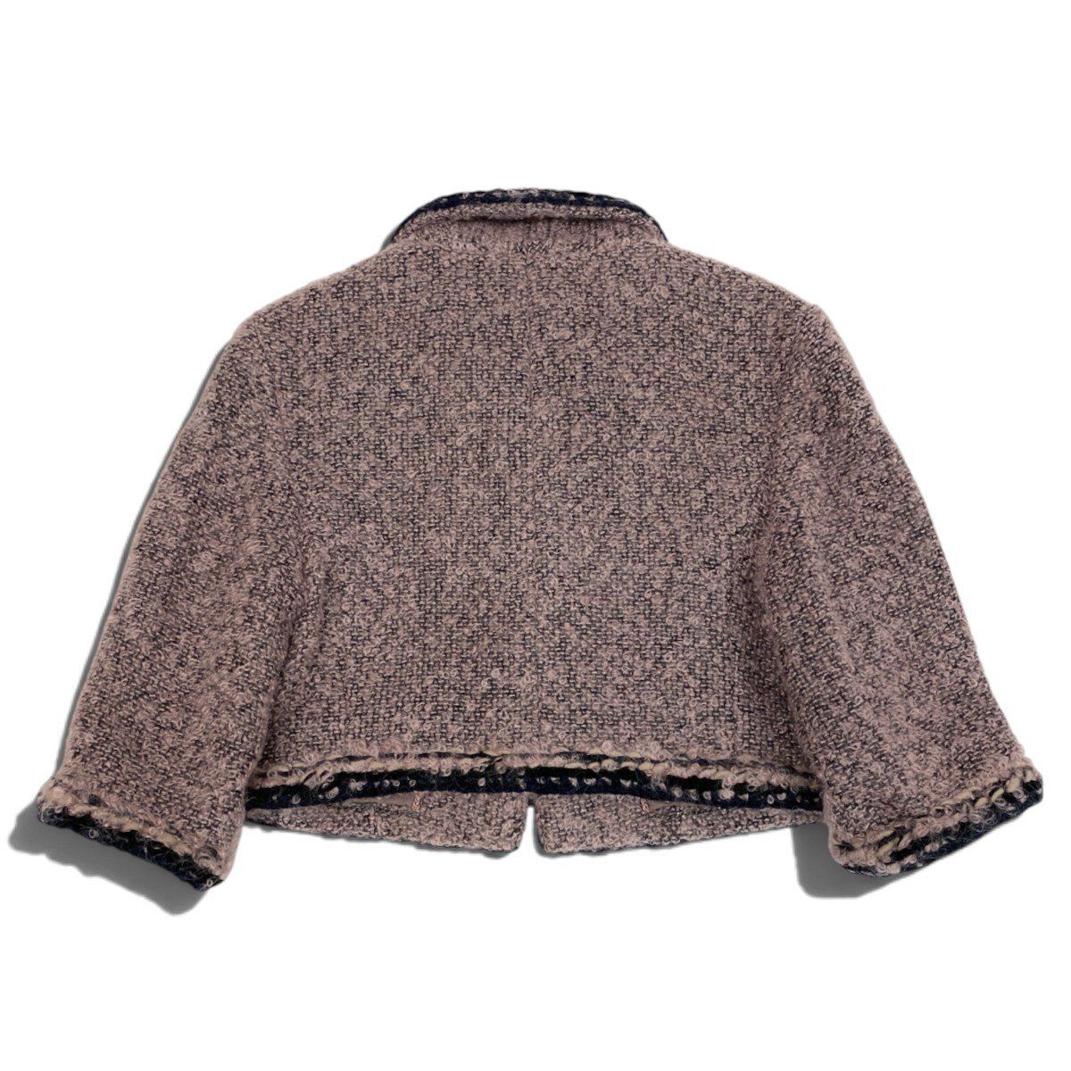Chanel Short Length Tweed Jacket Cropped Pink — view 3