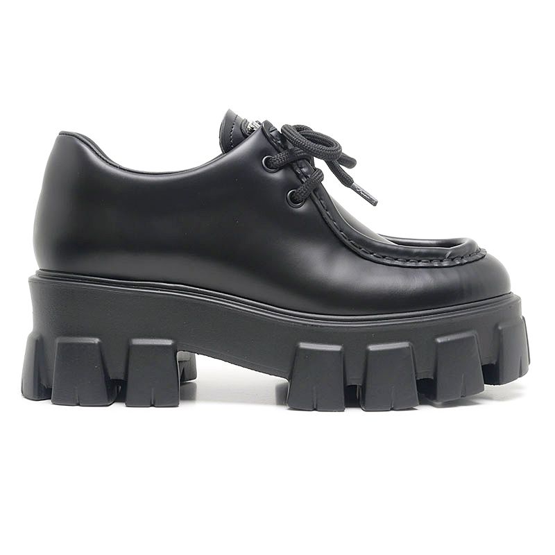 Prada Monolith Platform Loafers Black — view 3