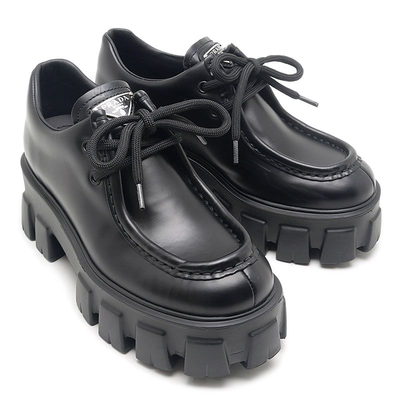 Prada Monolith Platform Loafers Black