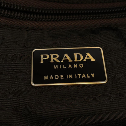 Prada Vintage Quilted Nylon Chain Shoulder Bag Yellow — view 5
