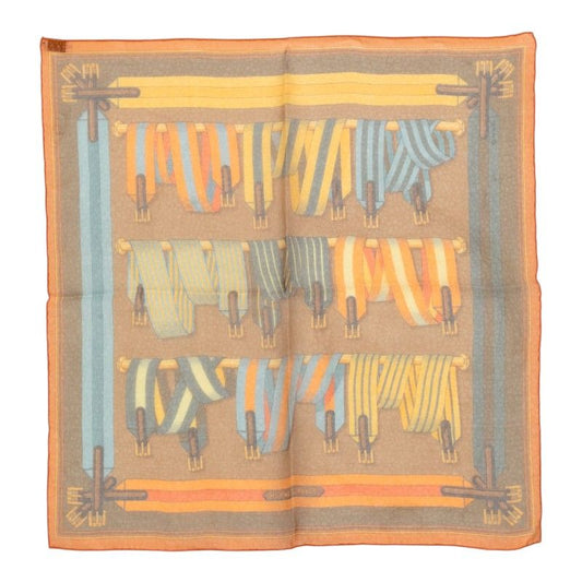 Hermes Carre 42 les Sangles Scarf Orange Silk