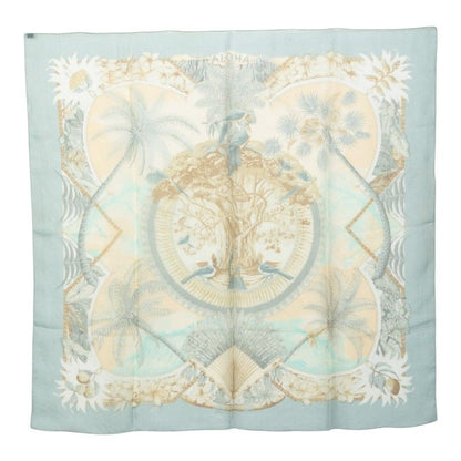 Hermes Carre 90 Aloha Scarf Blue Multicolor Silk