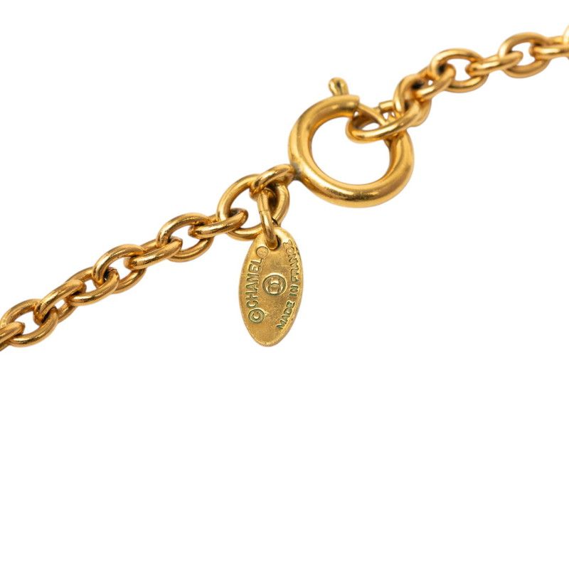 Chanel CC Logo Round Chain Pendant Gold Plated — view 4