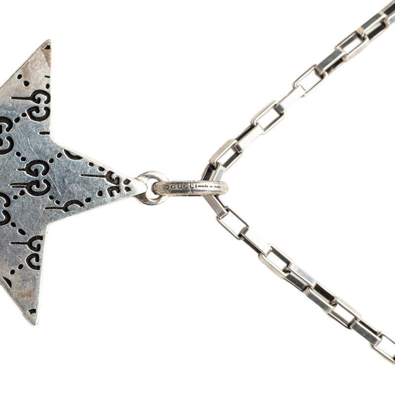 Gucci GG Ghost Star Chain Pendant Black Silver — view 6