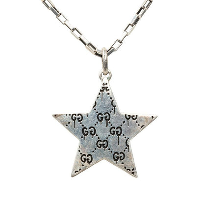Gucci GG Ghost Star Chain Pendant Black Silver — view 2