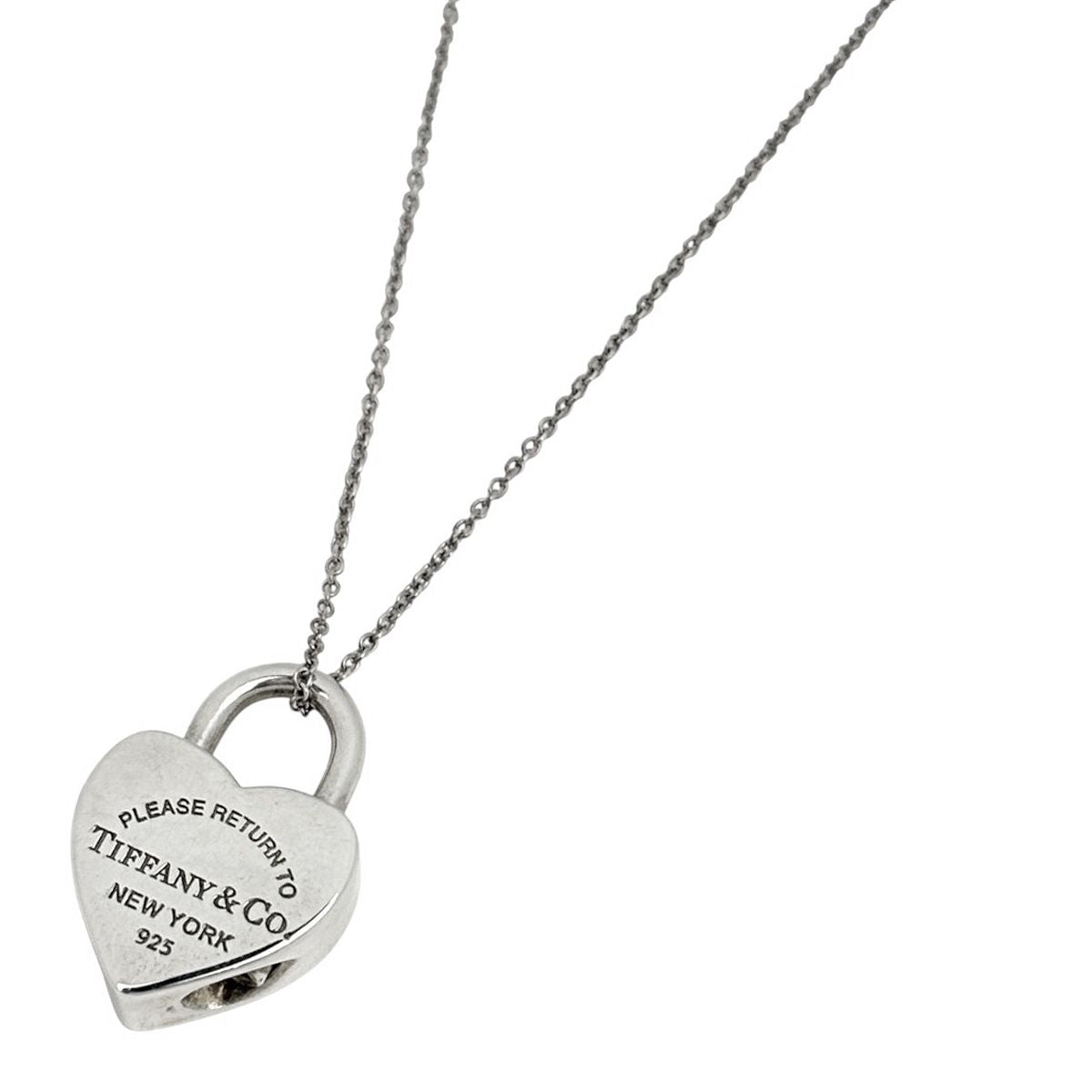 Tiffany & Co Necklace Return to Heart Lock 925 Sterling Silver