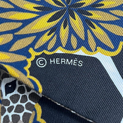 Hermes Scarf Twilly Black Yellow Brown the Three Graces Giraffe — view 2