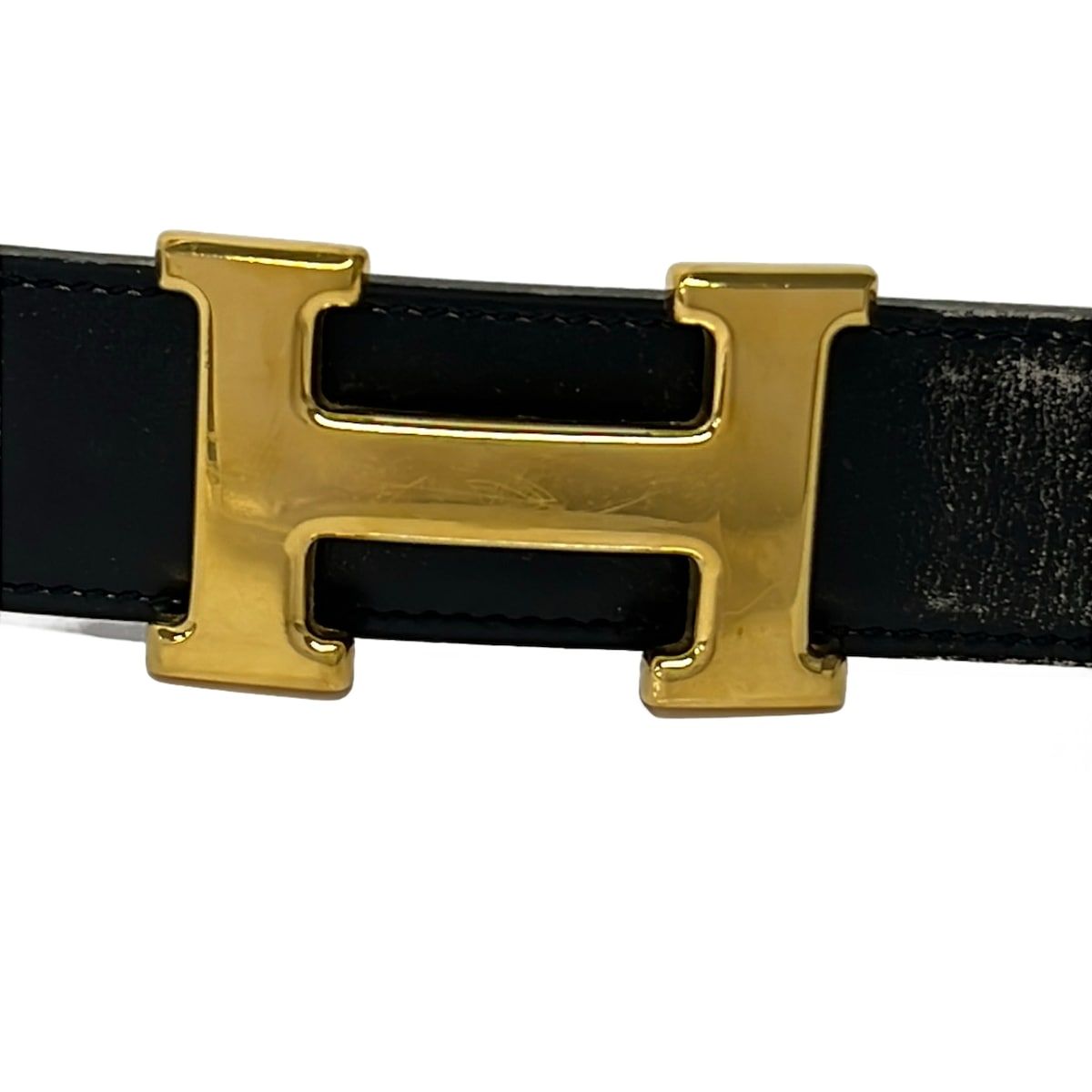 Hermes Belt 65 H Black Gold Reversible Leather — view 3