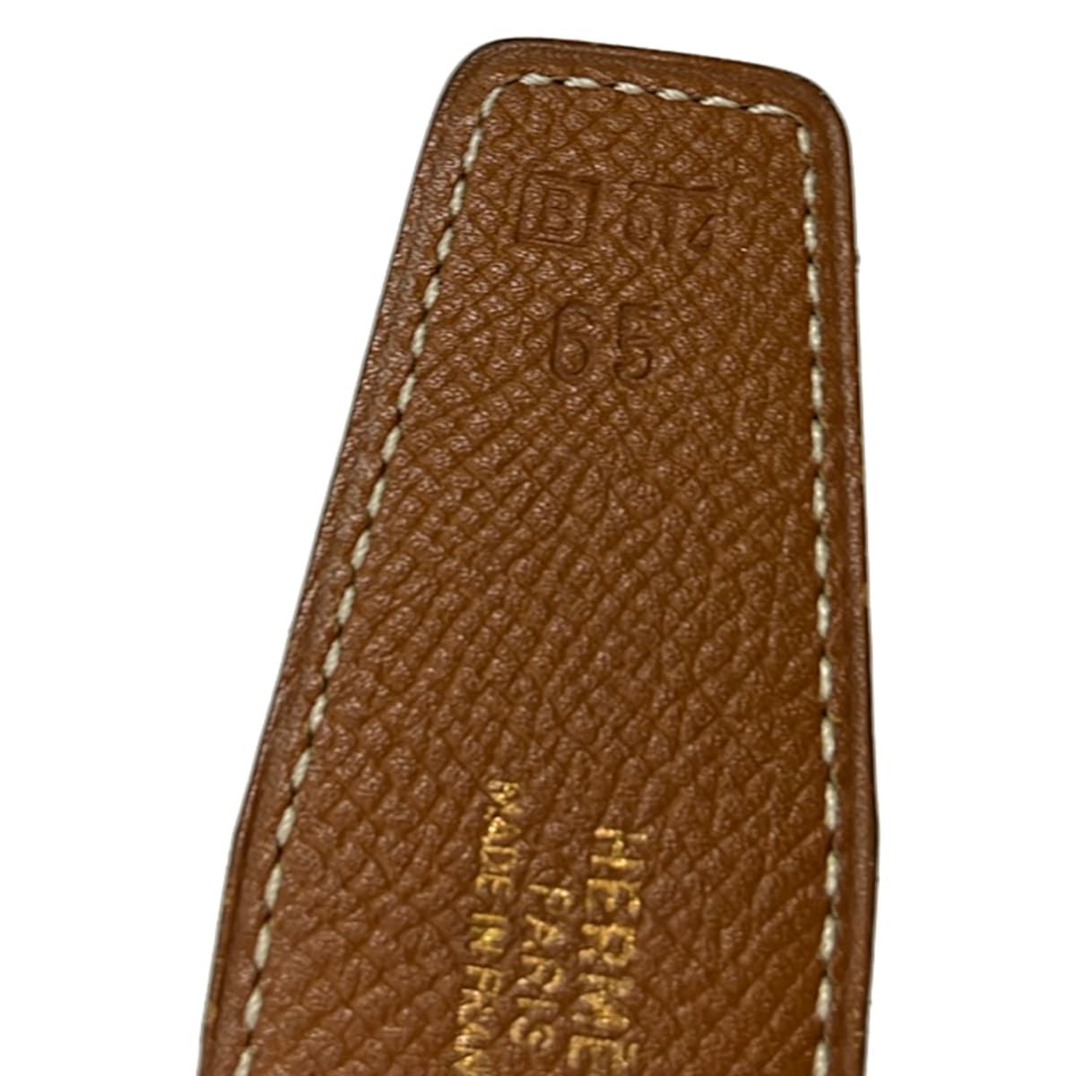 Hermes Belt 65 H Black Gold Reversible Leather — view 5