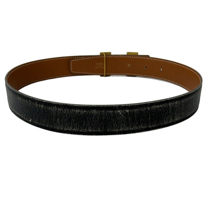 Hermes Belt 65 H Black Gold Reversible Leather — view 2