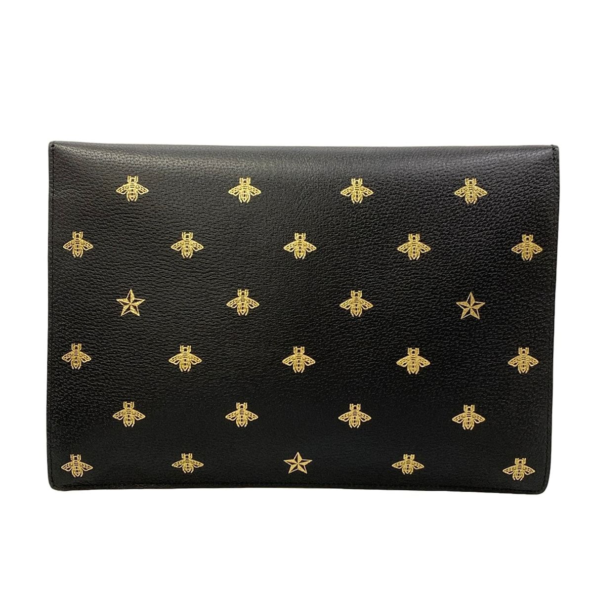 Gucci Clutch Be Star Black Gold Leather — view 3