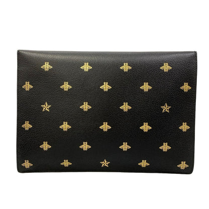 Gucci Clutch Be Star Black Gold Leather — view 3