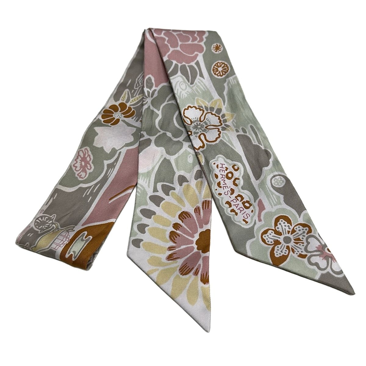 Hermes Scarf Twilly Pink Bingata