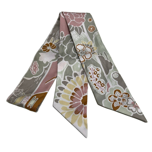 Hermes Scarf Twilly Pink Bingata