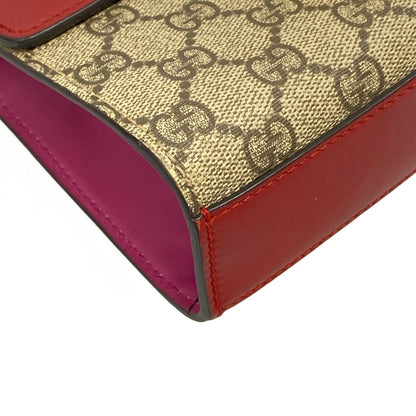 Gucci Shoulder Bag GG Supreme Box Beige Red Leather — view 6