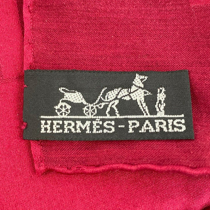 Hermes Shawl Bordeaux Grand Ash Wool Silk Scarf — view 2