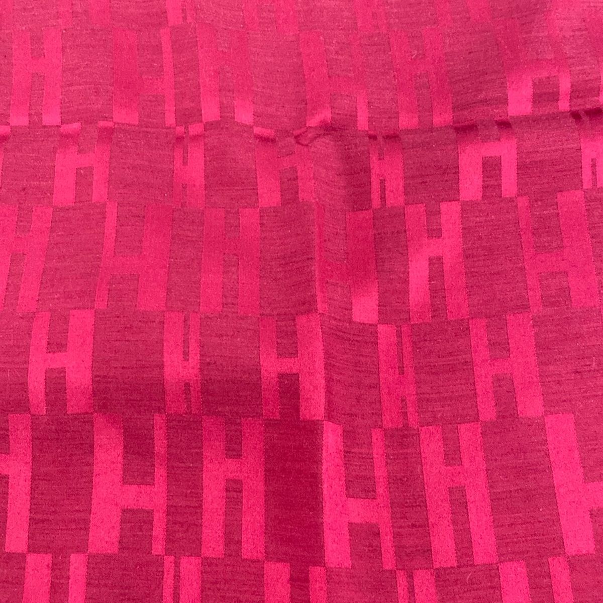 Hermes Shawl Bordeaux Grand Ash Wool Silk Scarf — view 4