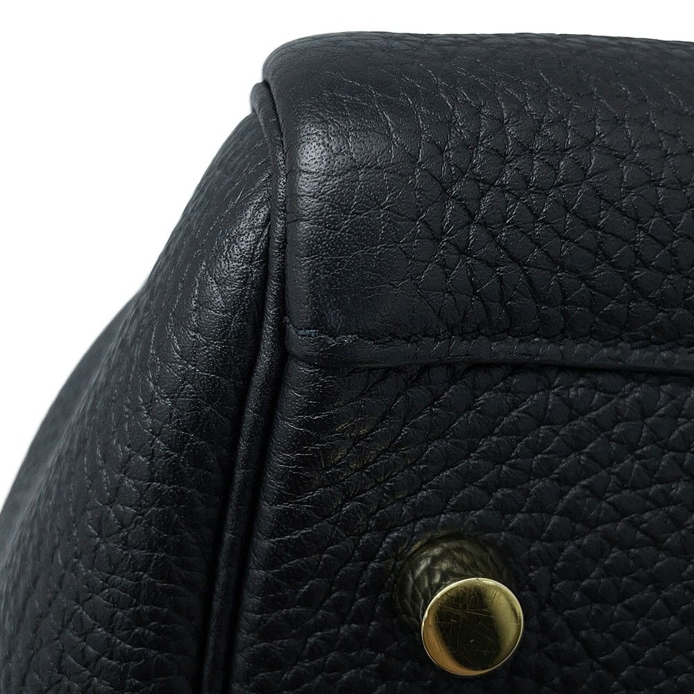 Hermes Lindy 30 Black Gold Taurillon Clemence 2-Way Shoulder Bag — view 6