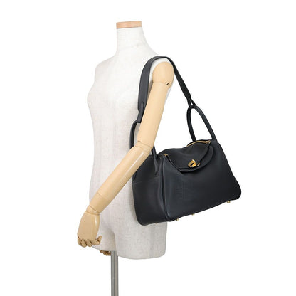 Hermes Lindy 30 Black Gold Taurillon Clemence 2-Way Shoulder Bag — view 4