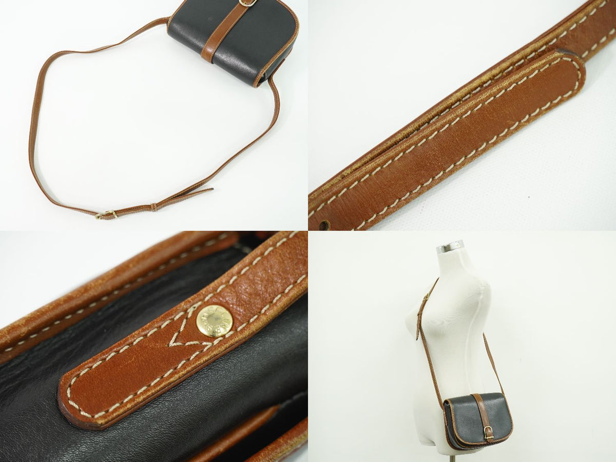 Celine Leather Shoulder Bag Pochette Black — view 6