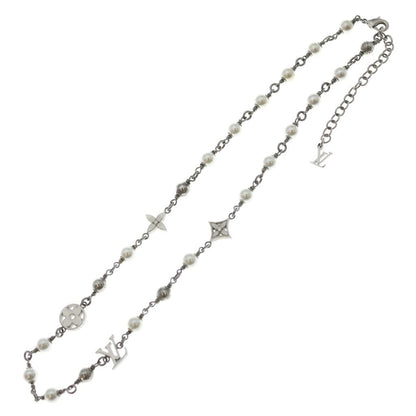 Louis Vuitton LV Pearl Monogram Chain Necklace Silver — view 2