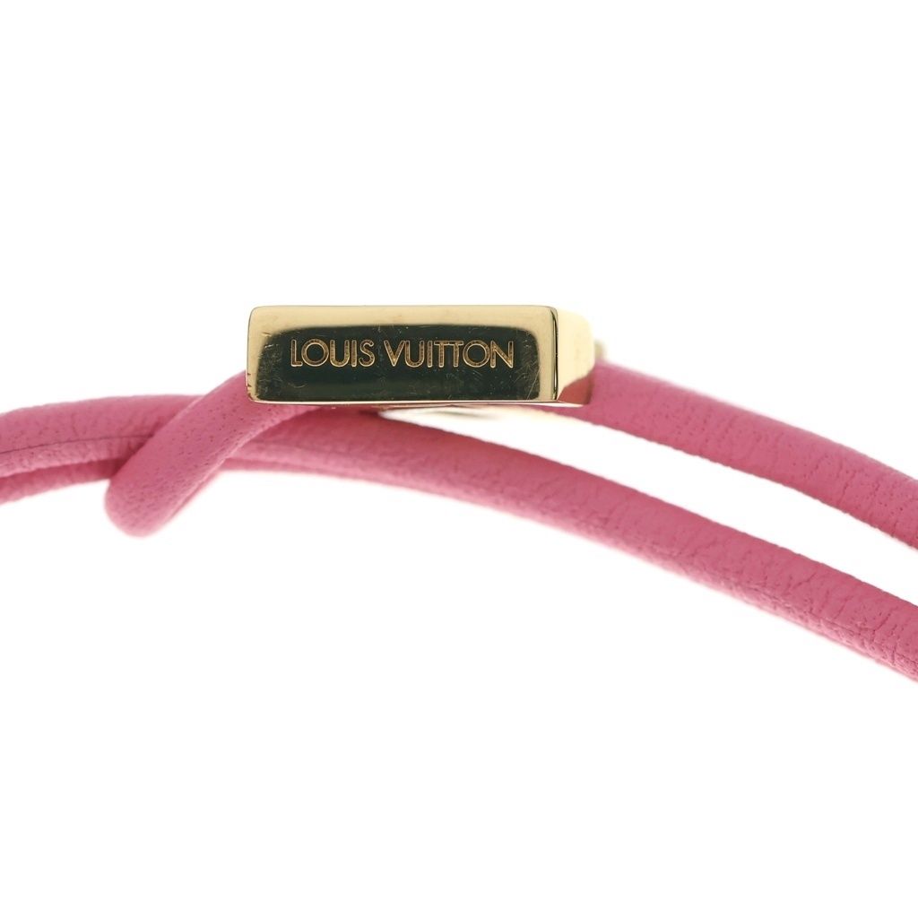 Louis Vuitton LV Blue Leather Bracelet Pink Gold — view 5