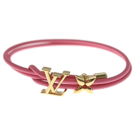 Louis Vuitton LV Blue Leather Bracelet Pink Gold