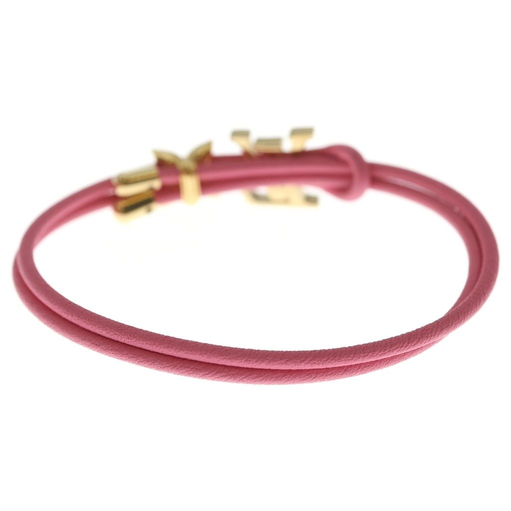 Louis Vuitton LV Blue Leather Bracelet Pink Gold — view 2