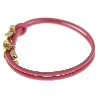 Louis Vuitton LV Blue Leather Bracelet Pink Gold — view 4