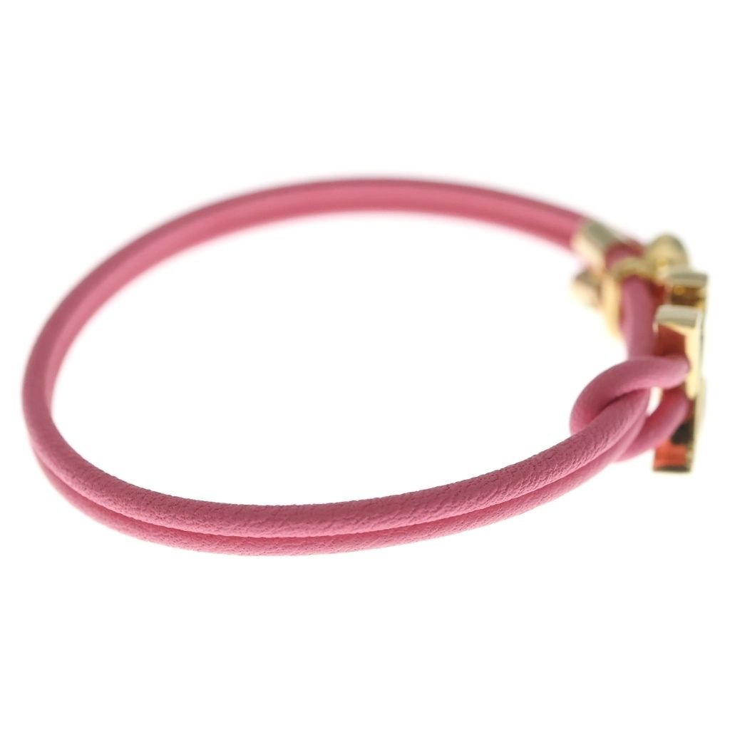 Louis Vuitton LV Blue Leather Bracelet Pink Gold — view 3