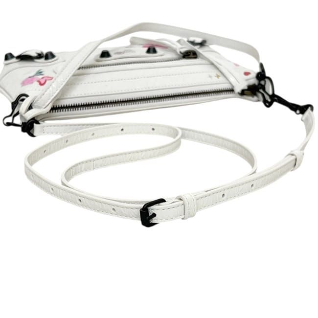 Balenciaga Shoulder Bag Strap Pouch 2-Way Le City Leather White — view 8