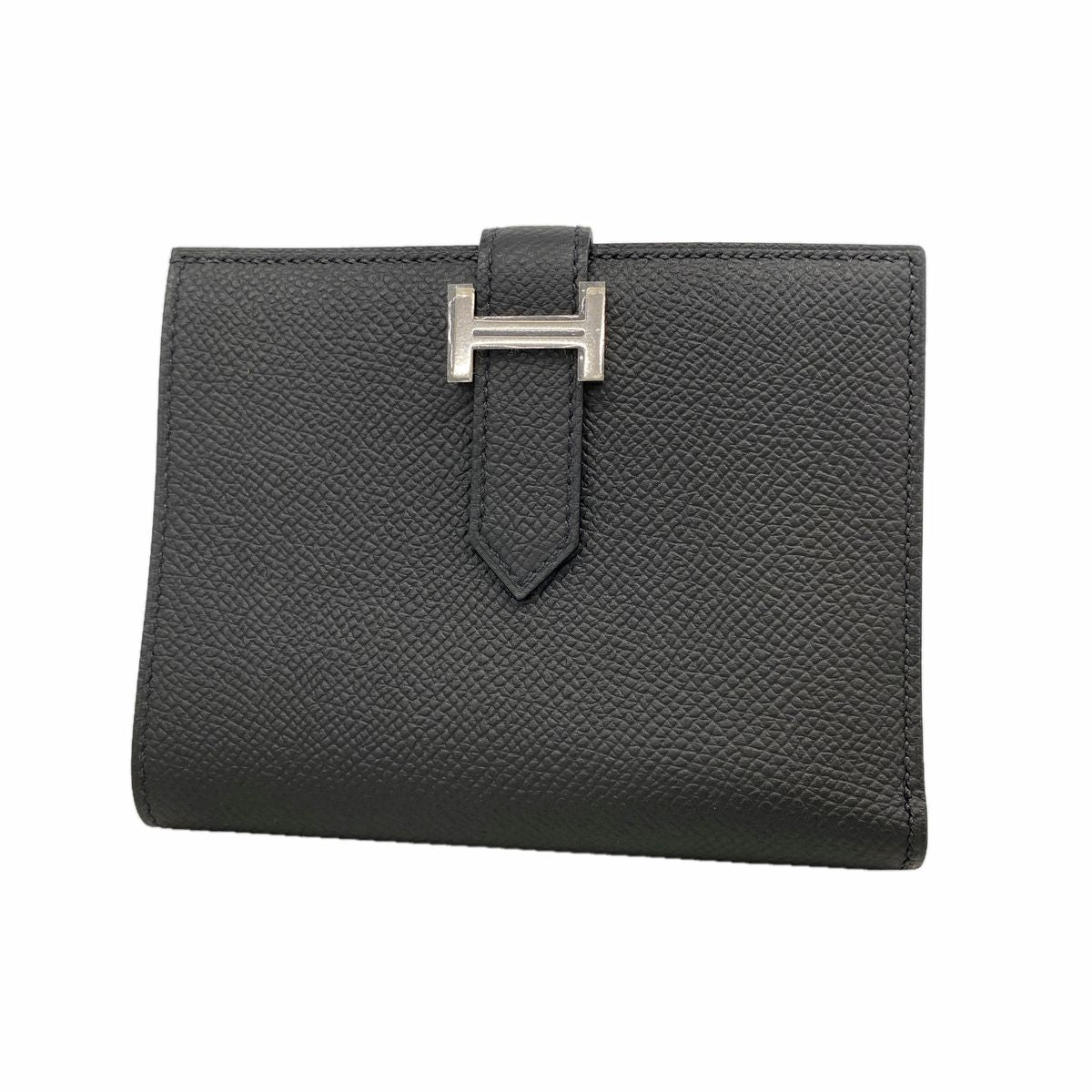 Hermes Wallet Bearn Compact Veau Epsom Black Silver