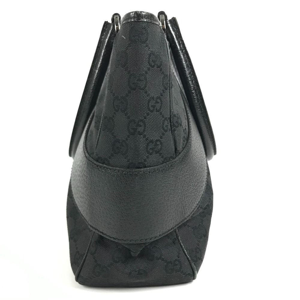 Gucci Shoulder Bag GG Logo Canvas Leather Black — view 4