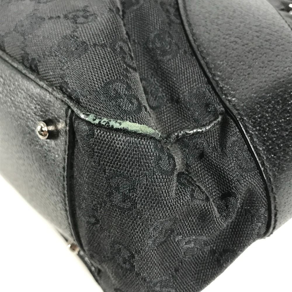 Gucci Shoulder Bag GG Logo Canvas Leather Black — view 6