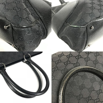 Gucci Shoulder Bag GG Logo Canvas Leather Black — view 8