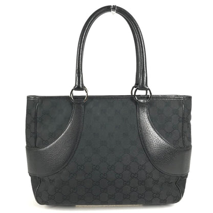 Gucci Shoulder Bag GG Logo Canvas Leather Black