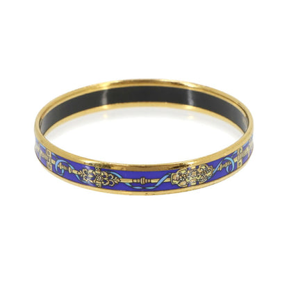 Hermes Enamel PM Bangle Bracelet Blue Gold Email PM — view 2